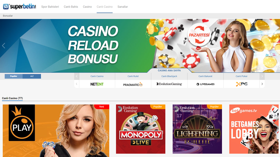 Süperbetin canlı casino sitesi